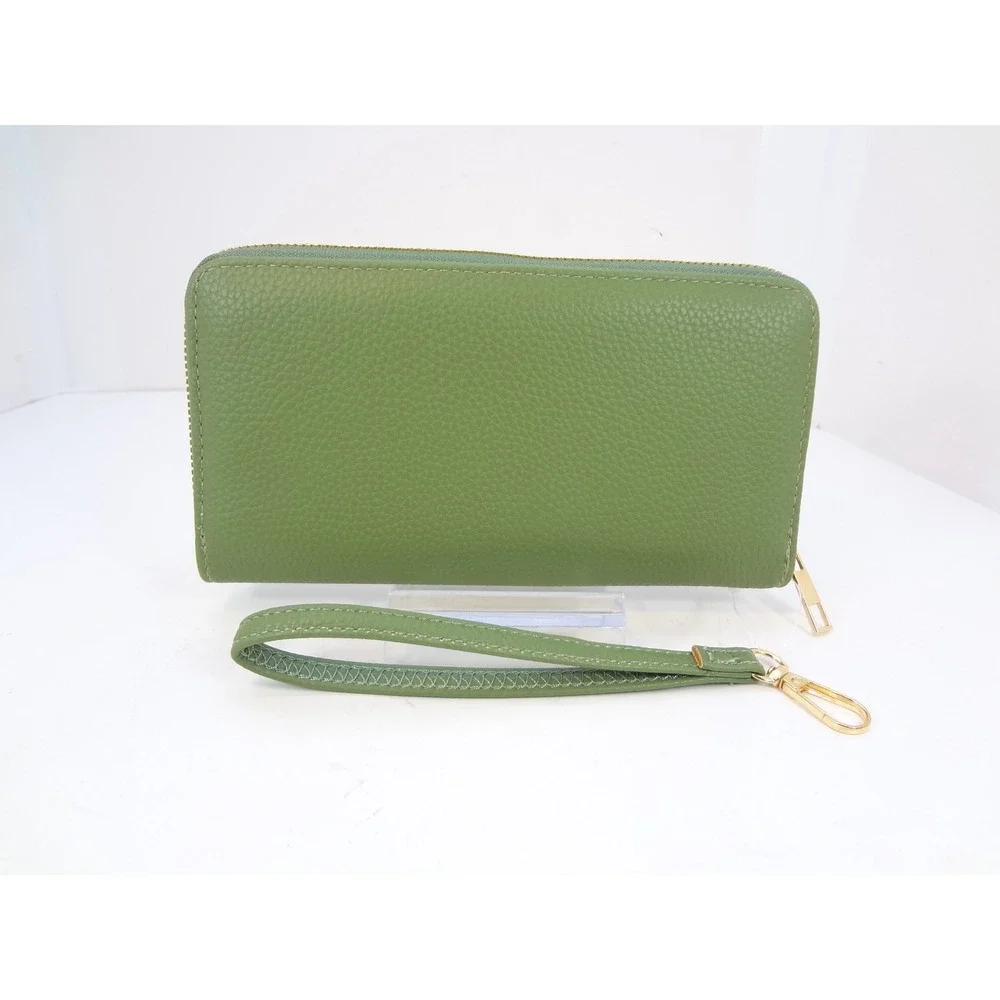 Ragsto Satchel Handbag Wallet Set Large Green New Pebbled Faux‎ Leather Padlock